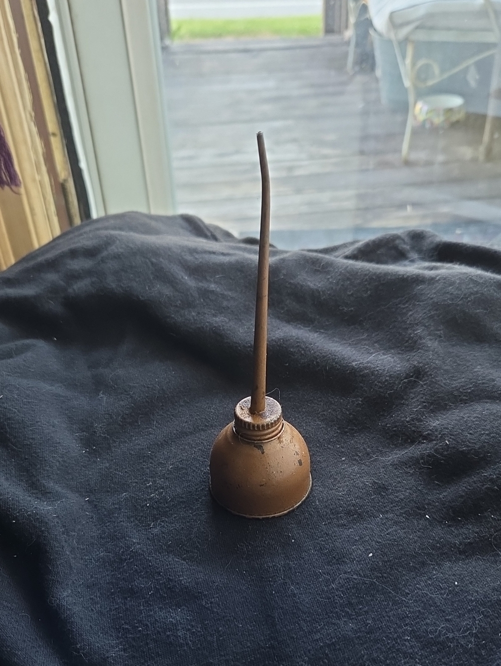 Vintage Metal Oil Can Oiler - Brown Brass Finish